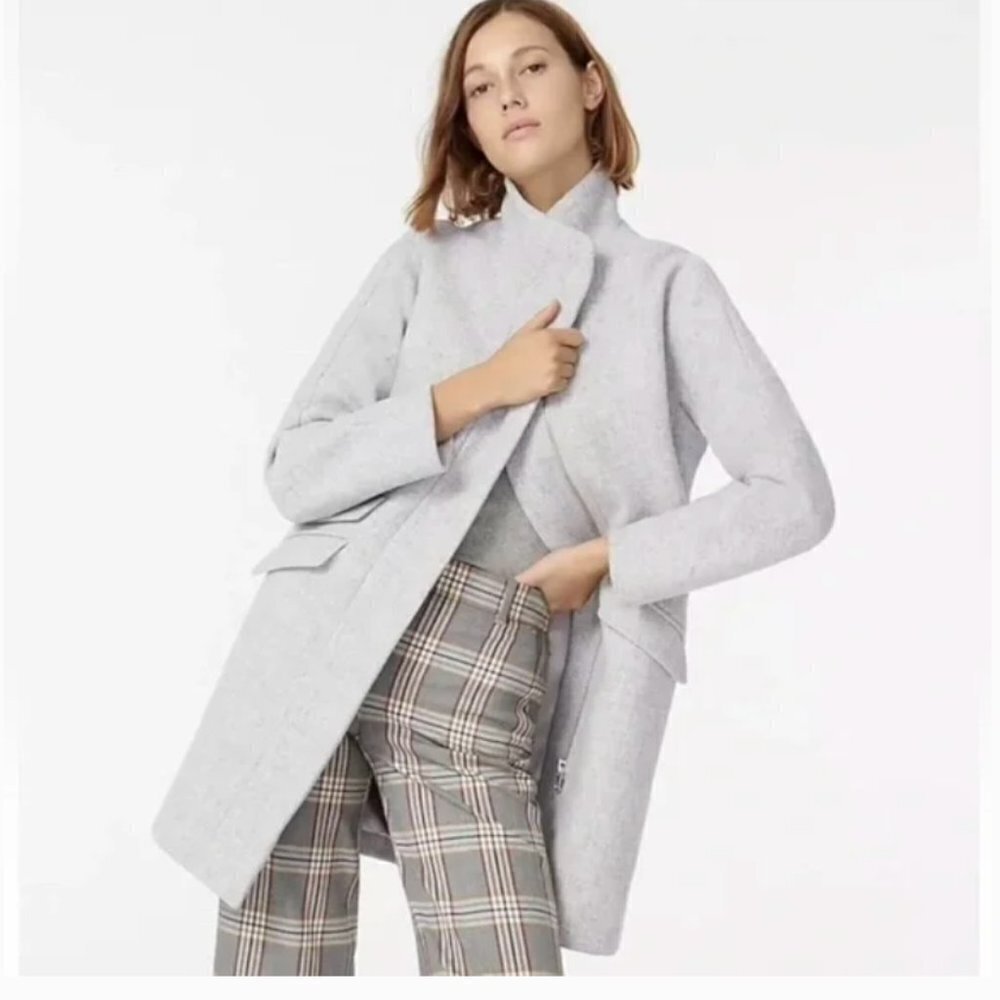NWOT‎ J. Crew  Cocoon Coat in Italian Stadium-Cloth Wool Heather Gray size 14